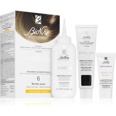 Bionike Shine On 6 Biondo Scuro, Tintura Permanente per Capelli, 1 Kit (50 ml Crema Colorante, 75 ml Rivelatore, 15 ml Maschera) - Haarfärbe Behandlung Bionike Shine On 6 Biondo Scuro, Tintura Permanente per Capelli, 1 Kit (50 ml Crema Colorante, 75 ml Rivelatore, 15 ml Maschera) - Haarfärbe Behandlung