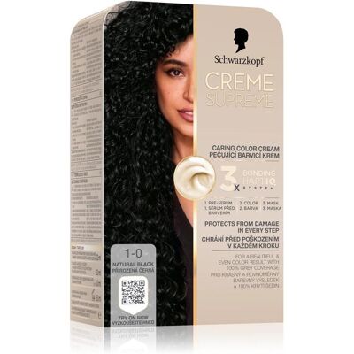 Schwarzkopf, Haarfarbe, Creme Supreme Hair Color Shade 10 Natural Black (Schwarz) Schwarzkopf, Haarfarbe, Creme Supreme Hair Color Shade 10 Natural Black (Schwarz)