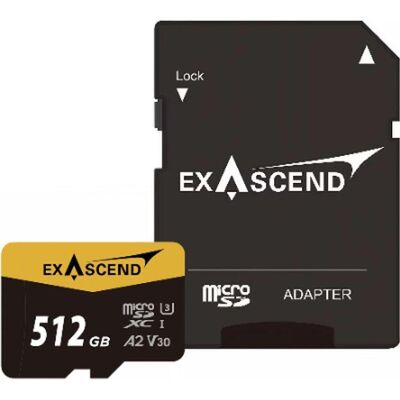 Exascend Catalyst w/ Adapter UHS-I SD Card(V30) 512GB (ES117905) (512 GB, microSDXC, SDXC, UHS-I), Speicherkarte, Schwarz Exascend Catalyst w/ Adapter UHS-I SD Card(V30) 512GB (ES117905) (512 GB, microSDXC, SDXC, UHS-I), Speicherkarte, Schwarz