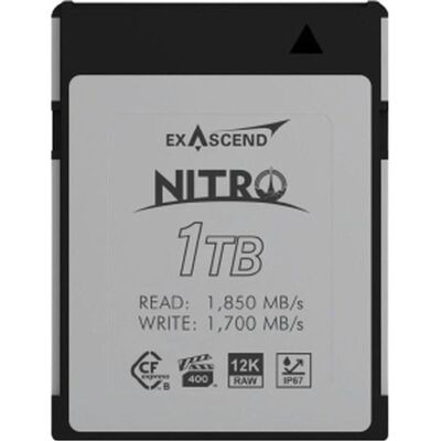 Exascend CFexpress Card Type B 1TB R1850/W1700 Nitro Serie (Neuheit) (1000 GB, CFexpress Typ B), Speicherkarte Exascend CFexpress Card Type B 1TB R1850/W1700 Nitro Serie (Neuheit) (1000 GB, CFexpress Typ B), Speicherkarte