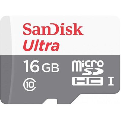 SanDisk Ultra microSDHC 16GB 80MB/s Cl. 10 (16 GB, microSDHC, UHS-I), Speicherkarte, Weiss, Grau SanDisk Ultra microSDHC 16GB 80MB/s Cl. 10 (16 GB, microSDHC, UHS-I), Speicherkarte, Weiss, Grau