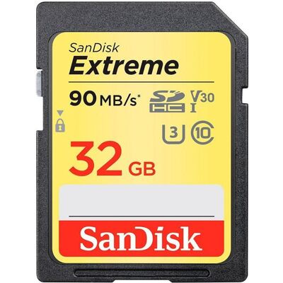 SanDisk Extreme (32 GB, SDHC, U3, UHS-I), Speicherkarte, Gold, Schwarz, Gelb SanDisk Extreme (32 GB, SDHC, U3, UHS-I), Speicherkarte, Gold, Schwarz, Gelb