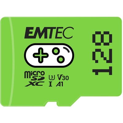 Emtec Gaming (128 GB, microSDXC, U1, UHS-I), Speicherkarte, Grün Emtec Gaming (128 GB, microSDXC, U1, UHS-I), Speicherkarte, Grün