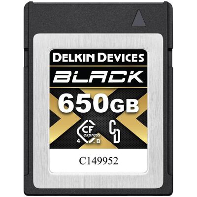 Delkin BLACK Cfexpress Type B 4.0 650GB R:1800MB/s W:1560MB/s (650 GB, CFexpress Typ B), Speicherkarte, Schwarz Delkin BLACK Cfexpress Type B 4.0 650GB R:1800MB/s W:1560MB/s (650 GB, CFexpress Typ B), Speicherkarte, Schwarz
