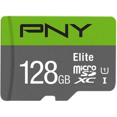 PNY Elite (128 GB, microSDXC, U1, UHS-I), Speicherkarte, Grün, Grau PNY Elite (128 GB, microSDXC, U1, UHS-I), Speicherkarte, Grün, Grau