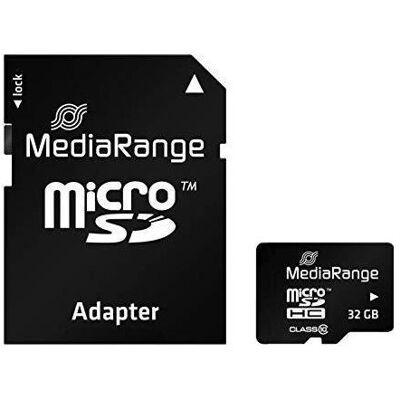 MediaRange MEMORY MICRO SDHC 32GB C10/W/ADAPTER MR959 (32 GB, microSDHC, SD), Speicherkarte, Schwarz MediaRange MEMORY MICRO SDHC 32GB C10/W/ADAPTER MR959 (32 GB, microSDHC, SD), Speicherkarte, Schwarz