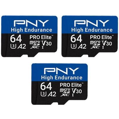 PNY Microsd Pro Elite High (64 GB, microSDXC, U3, UHS-I), Speicherkarte, Schwarz PNY Microsd Pro Elite High (64 GB, microSDXC, U3, UHS-I), Speicherkarte, Schwarz