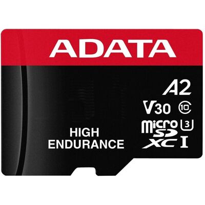 Adata High Endurance (128 GB, microSDXC, U3, UHS-I), Speicherkarte, Schwarz, Rot Adata High Endurance (128 GB, microSDXC, U3, UHS-I), Speicherkarte, Schwarz, Rot