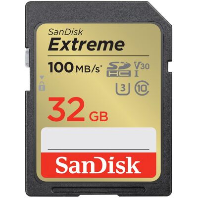 SanDisk Extreme (32 GB, SDHC, U3, UHS-I), Speicherkarte, Gold, Schwarz, Gelb SanDisk Extreme (32 GB, SDHC, U3, UHS-I), Speicherkarte, Gold, Schwarz, Gelb