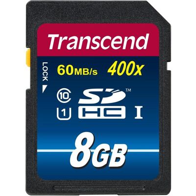 Transcend Premium 400x (8 GB, SDHC, U1, UHS-I), Speicherkarte, Schwarz Transcend Premium 400x (8 GB, SDHC, U1, UHS-I), Speicherkarte, Schwarz