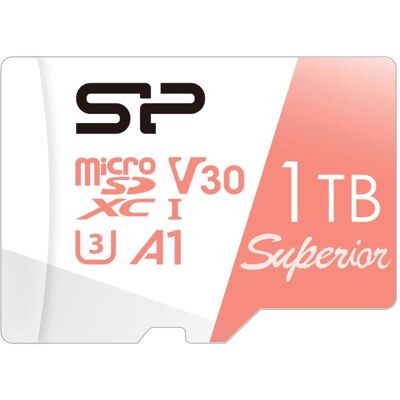 Silicon Power Power MicroSDXC Card Superior Pro Class 10 UHS-1 U3 V30 1TB Colorf (1000 GB, microSDXC, U3, UHS-I), Speicherkarte, Mehrfarbig Silicon Power Power MicroSDXC Card Superior Pro Class 10 UHS-1 U3 V30 1TB Colorf (1000 GB, microSDXC, U3, UHS-I), Speicherkarte, Mehrfarbig