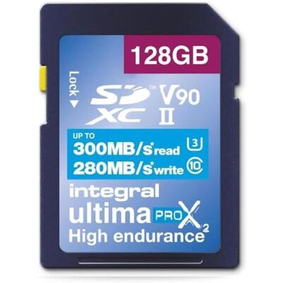 Integral UltimaPro X2 128GB SDXC UHS-II U3 V90 - 300-280 MB/s Integral UltimaPro X2 128GB SDXC UHS-II U3 V90 - 300-280 MB/s