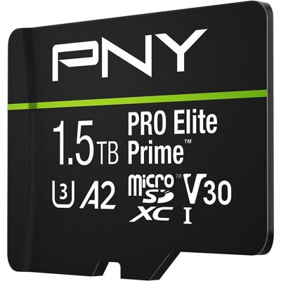 PNY microSD Pro Elite Prime 1.5TB (1500 GB, microSDXC, U3, UHS-I), Speicherkarte, Schwarz PNY microSD Pro Elite Prime 1.5TB (1500 GB, microSDXC, U3, UHS-I), Speicherkarte, Schwarz