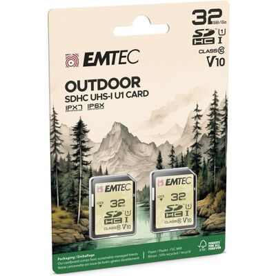 Emtec SD 32GB UHS-I U1 V10 Outdoor P2 (32 GB, SDHC, U1, UHS-I), Speicherkarte, Schwarz Emtec SD 32GB UHS-I U1 V10 Outdoor P2 (32 GB, SDHC, U1, UHS-I), Speicherkarte, Schwarz