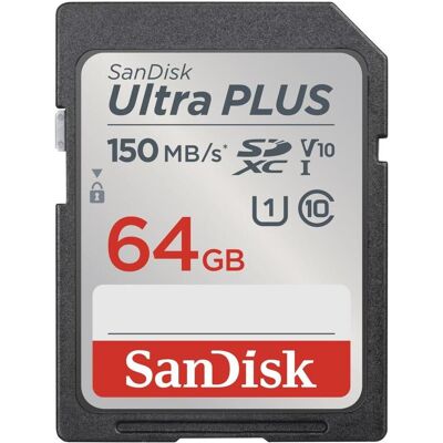 SanDisk Ultra Plus 64GB Speicherkarte - UHS-I V10 Full HD SanDisk Ultra Plus 64GB Speicherkarte - UHS-I V10 Full HD