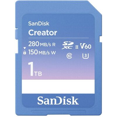 SanDisk Creator UHS-II V60 (1000 GB, SDXC, U3, UHS-II), Speicherkarte, Blau SanDisk Creator UHS-II V60 (1000 GB, SDXC, U3, UHS-II), Speicherkarte, Blau