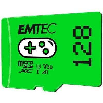 Allnet Flash SecureDigitalCard (SD) 128GB *EMTEC* Gaming microSDXC + Adapter CL10 + UHS-3 v30 Green100MB/s (128 GB, microSDXC, SDXC, U3, UHS-I), Speicherkarte, Grün Allnet Flash SecureDigitalCard (SD) 128GB *EMTEC* Gaming microSDXC + Adapter CL10 + UHS-3 v30 Green100MB/s (128 GB, microSDXC, SDXC, U3, UHS-I), Speicherkarte, Grün