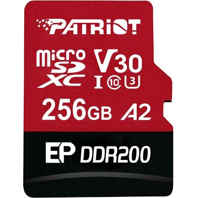 Patriot EP DDR200 + Leser/Micro SDXC/256GB/UHS-I U3 / Klasse 10 (256 GB, microSDXC, U3, UHS-I), Speicherkarte Patriot EP DDR200 + Leser/Micro SDXC/256GB/UHS-I U3 / Klasse 10 (256 GB, microSDXC, U3, UHS-I), Speicherkarte