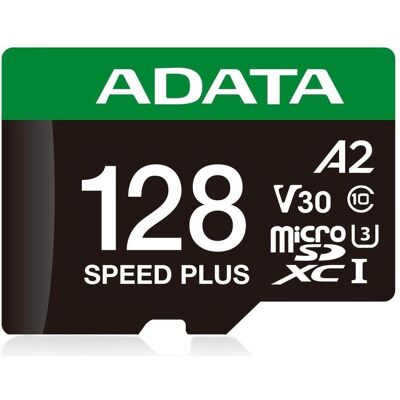 Adata microSD 128GB Speed Plus UHS-I U3 + Adapter (128 GB, microSDXC, U3, UHS-I), Speicherkarte, Grün, Weiss, Schwarz Adata microSD 128GB Speed Plus UHS-I U3 + Adapter (128 GB, microSDXC, U3, UHS-I), Speicherkarte, Grün, Weiss, Schwarz
