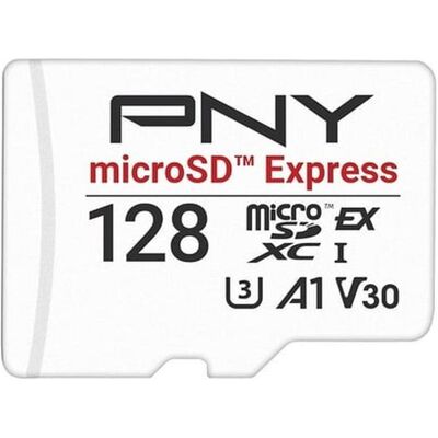 PNY SD MicroSD 128GB microSD Express (128 GB, microSDXC, UHS-I), Speicherkarte, Weiss PNY SD MicroSD 128GB microSD Express (128 GB, microSDXC, UHS-I), Speicherkarte, Weiss