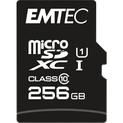 Emtec mSD 256GB UHS-I U1 EliteGold (256 GB, microSDXC, U1, UHS-I), Speicherkarte, Gold Emtec mSD 256GB UHS-I U1 EliteGold (256 GB, microSDXC, U1, UHS-I), Speicherkarte, Gold
