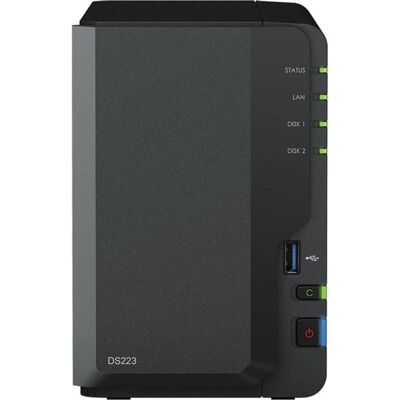DS223 2Bay 8TB NAS met 2x 4TB HAT3300-4T HDD (2 x 4 TB, Synology HAT 33xx), NAS, Schwarz DS223 2Bay 8TB NAS met 2x 4TB HAT3300-4T HDD (2 x 4 TB, Synology HAT 33xx), NAS, Schwarz