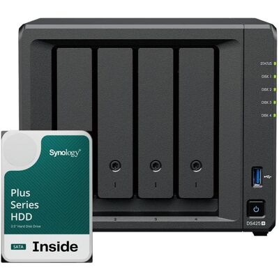 Synology DS425+ 4Bay 32TB NAS met 4x 8TB Plus HDD, NAS, Schwarz Synology DS425+ 4Bay 32TB NAS met 4x 8TB Plus HDD, NAS, Schwarz