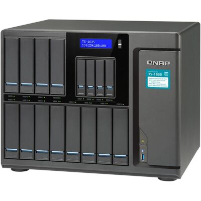 QNAP TS-1635-4G, 16-Bay, SATA DDR3, RAID 0, 1, 5, 6, 10, Tower (0 TB), NAS, Schwarz QNAP TS-1635-4G, 16-Bay, SATA DDR3, RAID 0, 1, 5, 6, 10, Tower (0 TB), NAS, Schwarz
