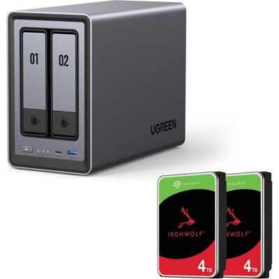 Ugreen NASync DXP2800 NAS System 2-Bay + SEAGATE Festplatte 8 TB (2 x 4 TB) (2 x 4 TB), NAS Ugreen NASync DXP2800 NAS System 2-Bay + SEAGATE Festplatte 8 TB (2 x 4 TB) (2 x 4 TB), NAS