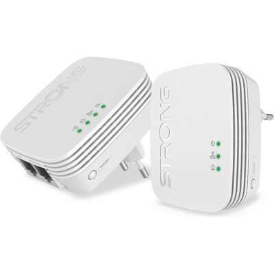 Strong Powerline-WLAN-600-Duo-Mini-Adapter-Set (600 Mbit/s), Powerline, Weiss Strong Powerline-WLAN-600-Duo-Mini-Adapter-Set (600 Mbit/s), Powerline, Weiss