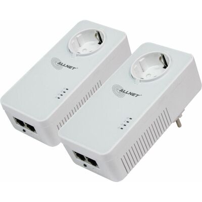 Allnet Powerline 1200Mbit 2er Bundle Bridge RJ45 HomePlugV2 "SmartLink" Passtrough ALL1681205v2 (1200 Mbit/s), Powerline, Weiss Allnet Powerline 1200Mbit 2er Bundle Bridge RJ45 HomePlugV2 "SmartLink" Passtrough ALL1681205v2 (1200 Mbit/s), Powerline, Weiss