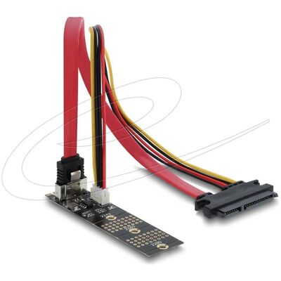 Delock Adapter M.2 Key B Stecker zu SATA 7 Pin vertikal (30 cm), Interne Kabel (PC) Delock Adapter M.2 Key B Stecker zu SATA 7 Pin vertikal (30 cm), Interne Kabel (PC)