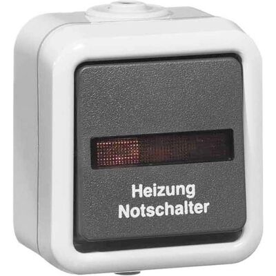 Peha Heizung-Notschalter, Schalter + Taster, Grau Peha Heizung-Notschalter, Schalter + Taster, Grau