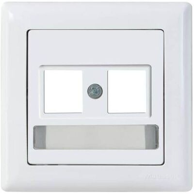 Mutlusan Daria Modul Telefon Datenbuchse Rahmen mit Beschriftung Weiss, Schalter + Taster, Weiss Mutlusan Daria Modul Telefon Datenbuchse Rahmen mit Beschriftung Weiss, Schalter + Taster, Weiss
