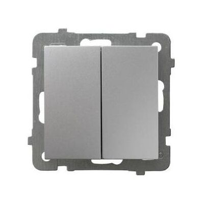 Ospel ŁP-9G/m/18, Schalter + Taster, Silber Ospel ŁP-9G/m/18, Schalter + Taster, Silber