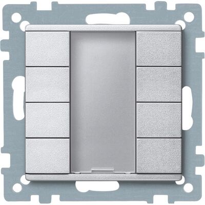 Merten Taster 4fach plus, aluminium, System M 627860, Schalter + Taster, Silber Merten Taster 4fach plus, aluminium, System M 627860, Schalter + Taster, Silber