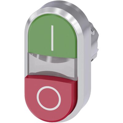 Siemens SIRIUS ACT Doppeldrucktaster Frontelement Metall, hochglanz, rot/grün, Schalter + Taster, Rot Siemens SIRIUS ACT Doppeldrucktaster Frontelement Metall, hochglanz, rot/grün, Schalter + Taster, Rot