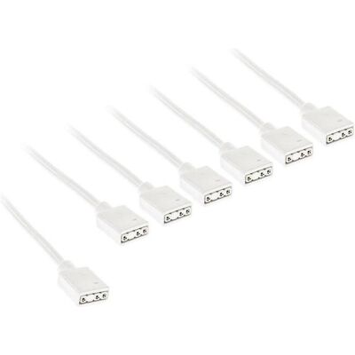 Kolink ARGB 1-6 Splitterkabel - 30cm, weiss (RGB), Modding Beleuchtung Kolink ARGB 1-6 Splitterkabel - 30cm, weiss (RGB), Modding Beleuchtung