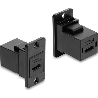 Delock Panel Mount USB 2.0 Type-C Buchse zu Buchse schwarz (91926), PC Gehäuse Zubehör Delock Panel Mount USB 2.0 Type-C Buchse zu Buchse schwarz (91926), PC Gehäuse Zubehör