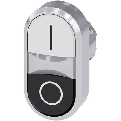 Siemens SIRIUS ACT Doppeldrucktaster Frontelement Metall, hochglanz, weiss/schwarz, Schalter + Taster, Schwarz, Weiss Siemens SIRIUS ACT Doppeldrucktaster Frontelement Metall, hochglanz, weiss/schwarz, Schalter + Taster, Schwarz, Weiss