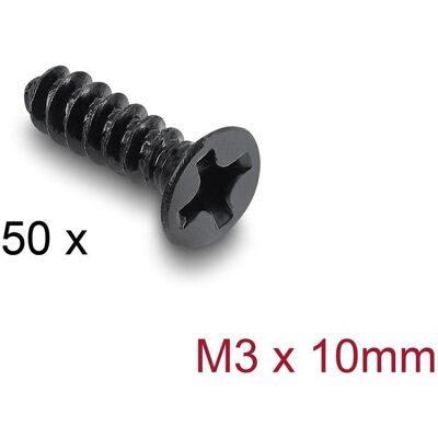 Delock Lüfterschraube M3 x 10 mm, 50 Stück, schwarz, Computer Werkzeug Delock Lüfterschraube M3 x 10 mm, 50 Stück, schwarz, Computer Werkzeug