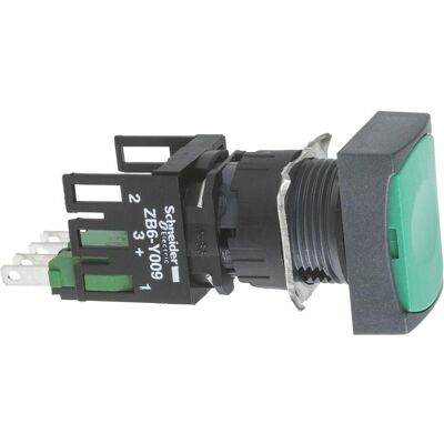 Schneider Electric Drucktaster, grün Ř 16, flach, o. XB6DA35B, Schalter + Taster, Grün Schneider Electric Drucktaster, grün Ř 16, flach, o. XB6DA35B, Schalter + Taster, Grün