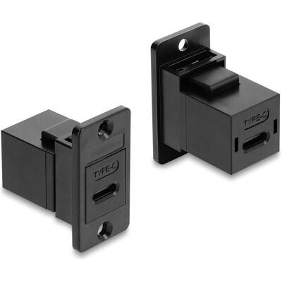 Delock Panel Mount USB 2.0 Type-C Buchse zu Buchse schwarz (91926), PC Gehäuse Zubehör Delock Panel Mount USB 2.0 Type-C Buchse zu Buchse schwarz (91926), PC Gehäuse Zubehör