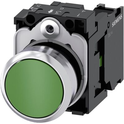 Siemens Pushbutton, 22mm, round, green, Schalter + Taster, Grün Siemens Pushbutton, 22mm, round, green, Schalter + Taster, Grün