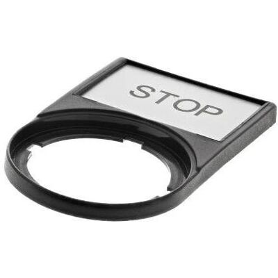 Eaton Halter mit Einlegeschild STOP, Schalter + Taster, Schwarz Eaton Halter mit Einlegeschild STOP, Schalter + Taster, Schwarz