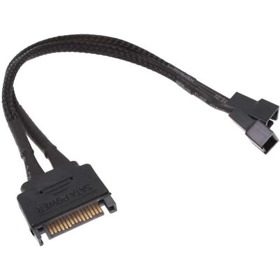 Phobya SATA Strom Y-Kabel intern auf 3Pin 5V und 12V - Schwarz 20cm (20 cm, SATA), Interne Kabel (PC) Phobya SATA Strom Y-Kabel intern auf 3Pin 5V und 12V - Schwarz 20cm (20 cm, SATA), Interne Kabel (PC)
