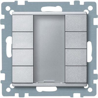 Schneider Taster 4fach plus, aluminium, System M MTN627860, Schalter + Taster, Silber Schneider Taster 4fach plus, aluminium, System M MTN627860, Schalter + Taster, Silber