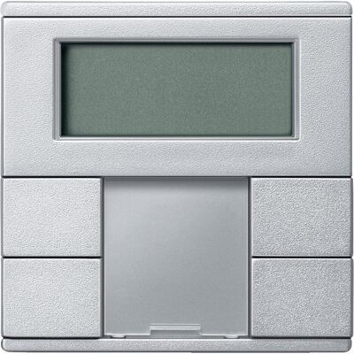 Schneider Taster 2fach plus mit Raumtemperaturregler, aluminium, System M MTN6212-0460, Schalter + Taster, Silber Schneider Taster 2fach plus mit Raumtemperaturregler, aluminium, System M MTN6212-0460, Schalter + Taster, Silber