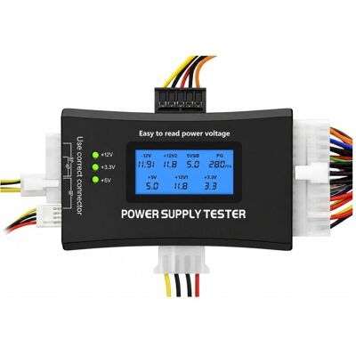 PowerGuard Digital ATX Power Supply Tester with LCD Display (20 pin ATX, 24 pin ATX, 4 pin CPU, 6 pin PCI-Express, Floppy, SATA), Interne Kabel (PC) PowerGuard Digital ATX Power Supply Tester with LCD Display (20 pin ATX, 24 pin ATX, 4 pin CPU, 6 pin PCI-Express, Floppy, SATA), Interne Kabel (PC)