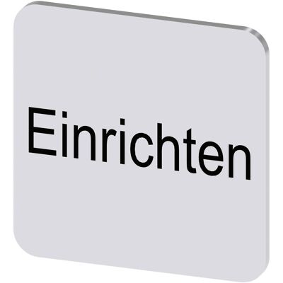 Siemens Bezeichnungsschild si quadrat EINRICHTEN 3SU1900-0AF81-0AR0, Schalter + Taster, Silber, Schwarz Siemens Bezeichnungsschild si quadrat EINRICHTEN 3SU1900-0AF81-0AR0, Schalter + Taster, Silber, Schwarz